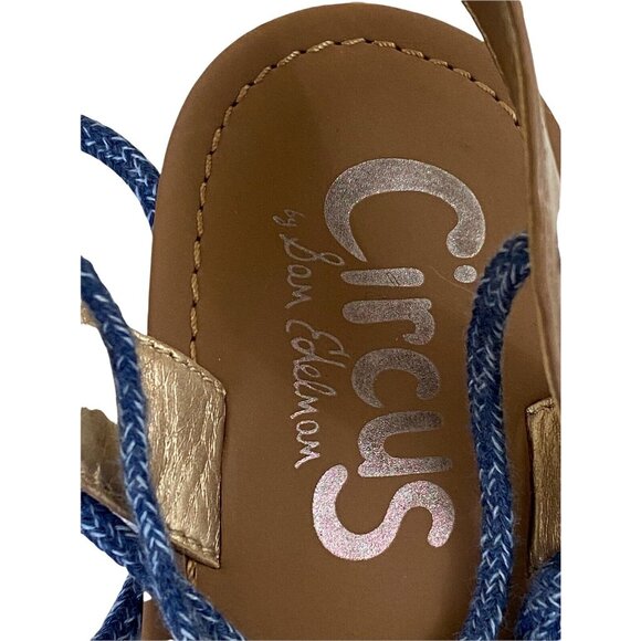 Sam Edelman Sandals Womens Size 6 Blue Gold Tassle Star Rhinestone Strappy Boho - Picture 8 of 10